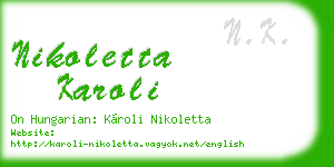 nikoletta karoli business card