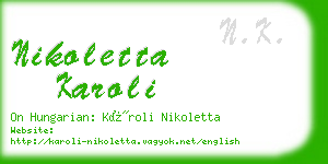 nikoletta karoli business card